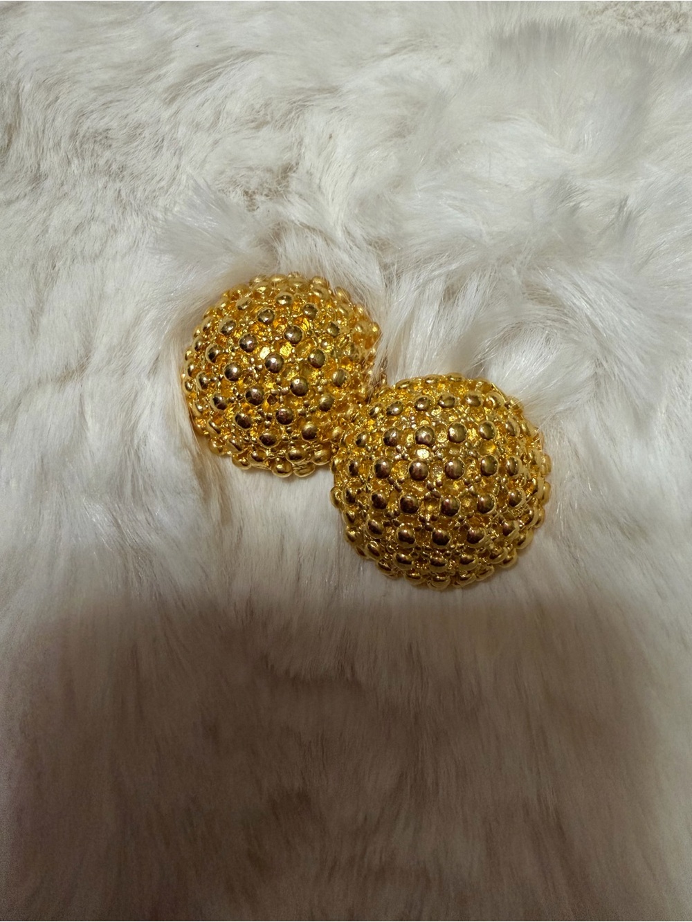 Vintage Gold Dome Filigree Clip-On Earrings